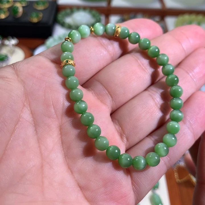 和田玉（糖玉）银S925镶嵌手链