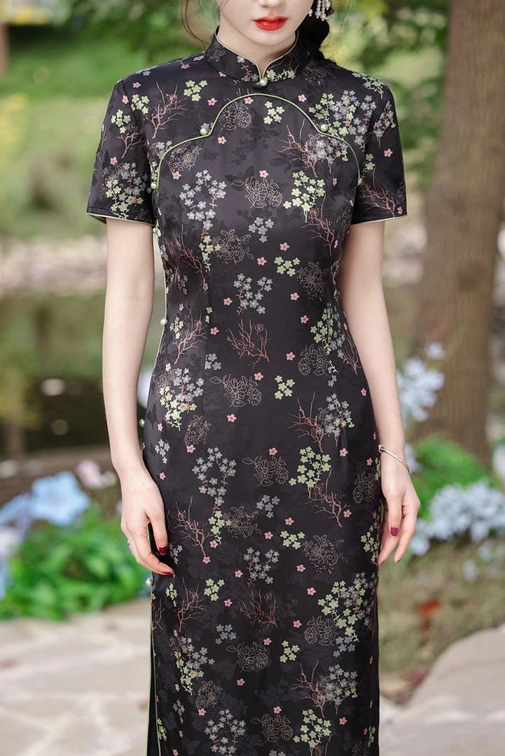 【花仙子】中国风优雅提花夏季旗袍中式显瘦气质修身A7