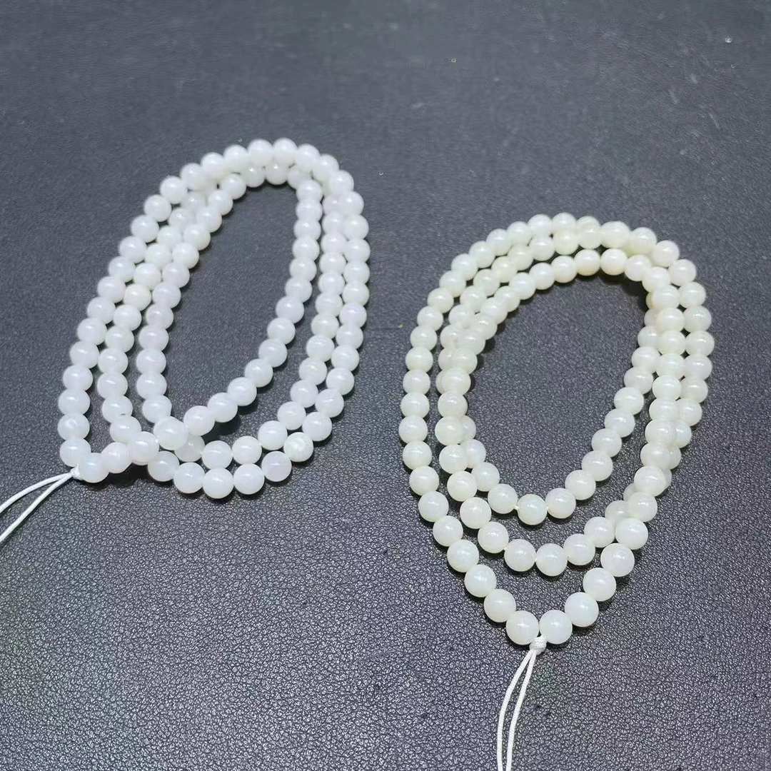 【胖】和田玉项链多样性发其一@k（有瑕微裂有平头珠）