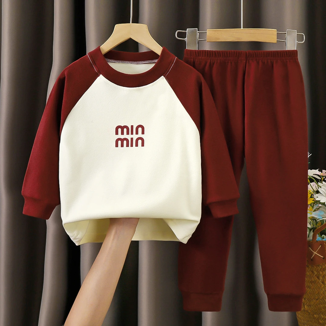 新款秋冬保暖内衣套装秋衣秋裤儿童睡衣中大童德绒家居服套装