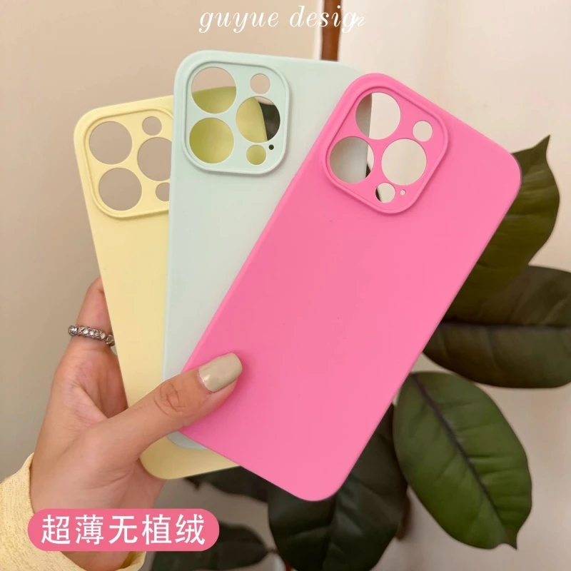 【超薄款】精孔液态硅胶适用苹果16promax一体式按键15云感14纯色13