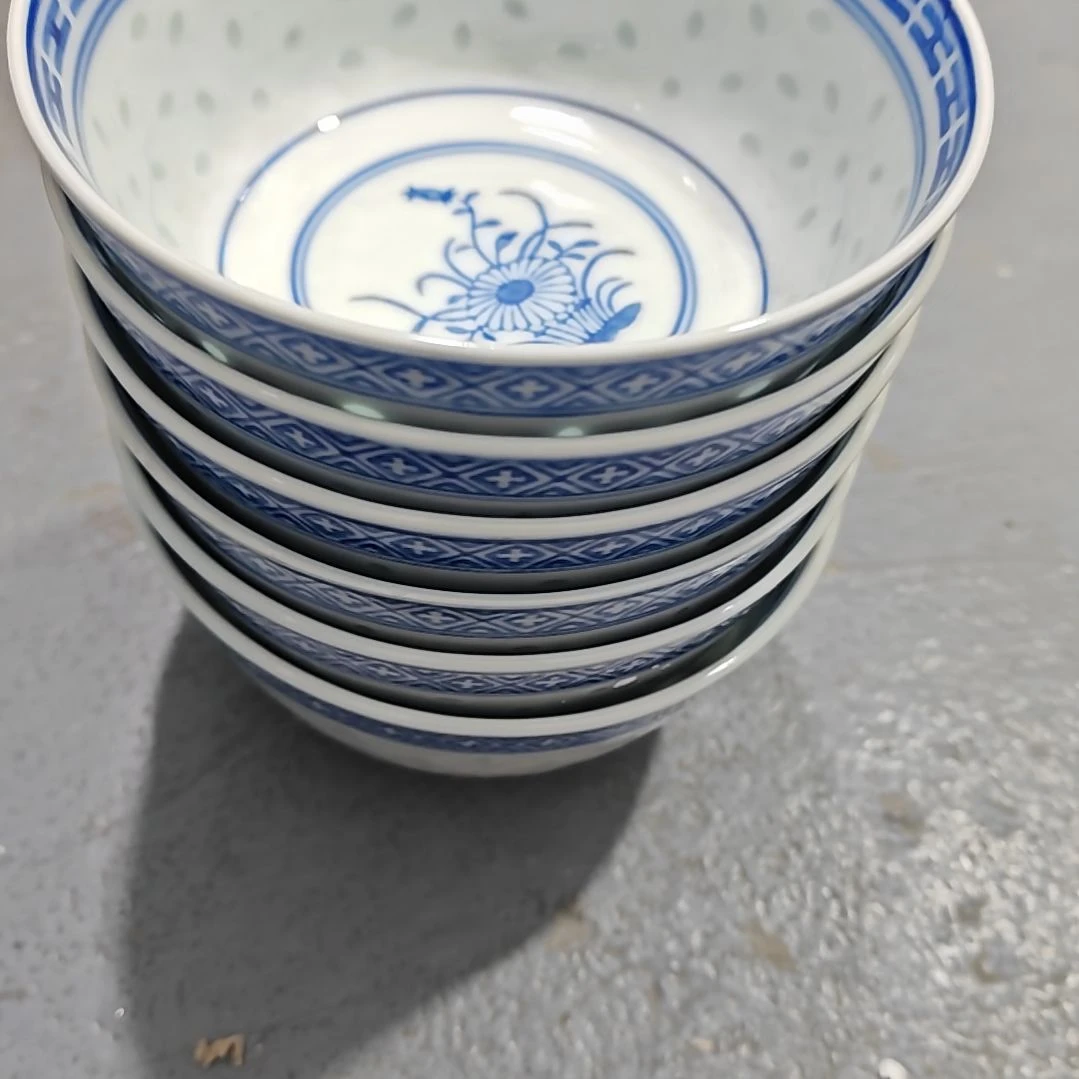 用****4景德镇玲珑饭碗6个