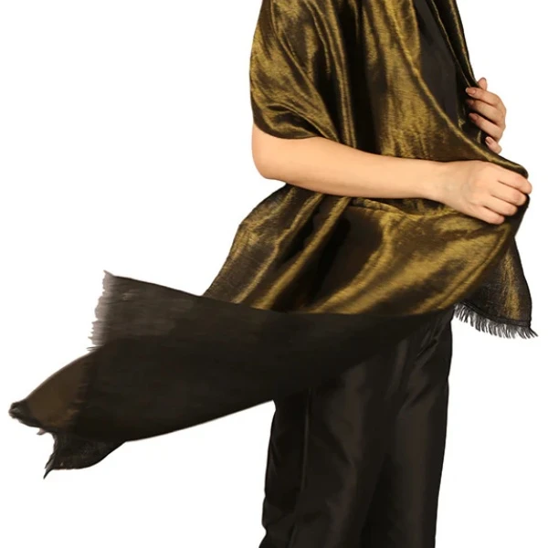 匠艺Kashmir Loom品牌pashmina高原羊绒手工zari双面披肩