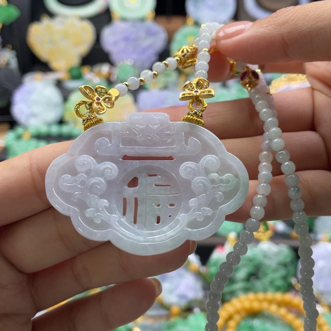 翡翠未镶嵌颈饰代编织