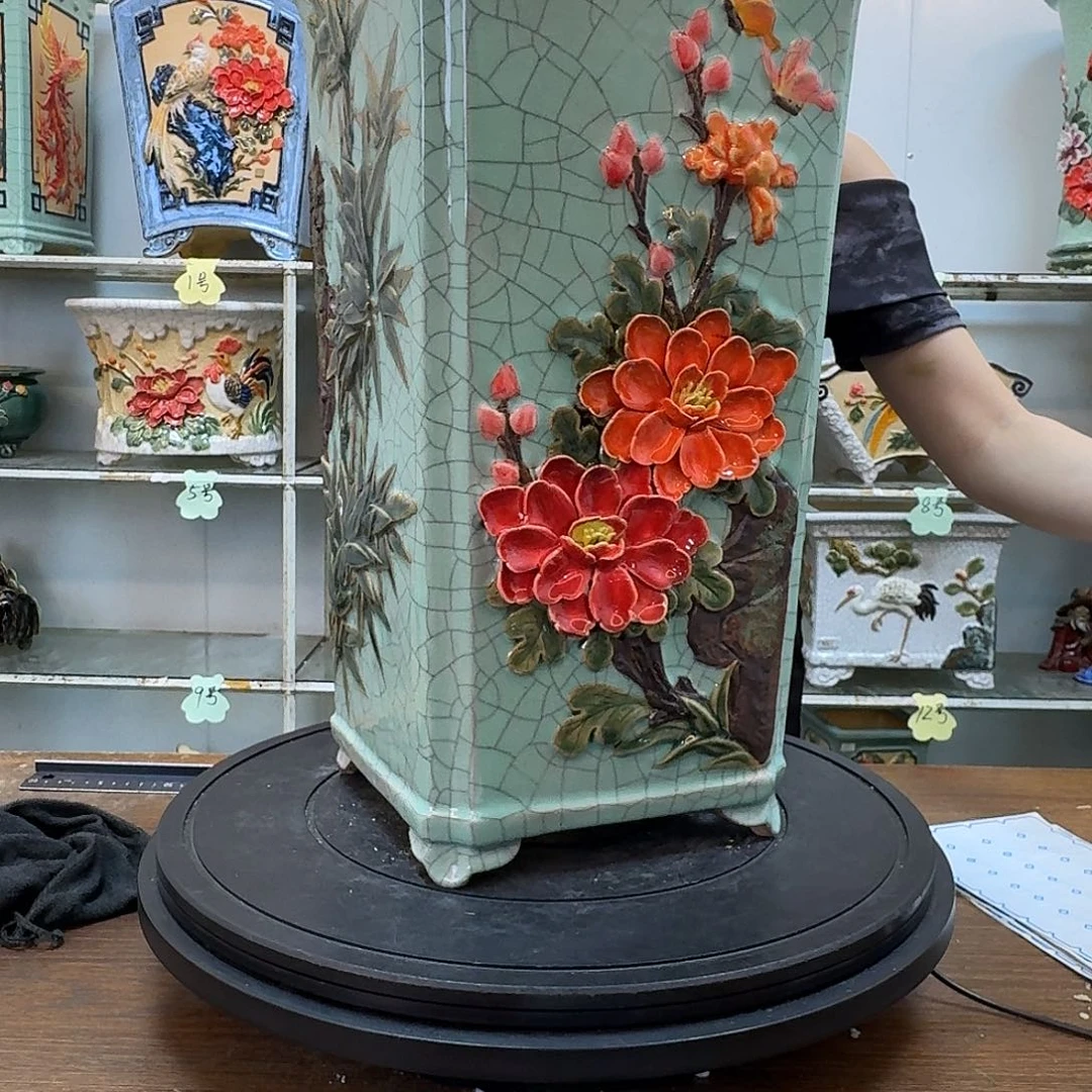 河***司无花朵石湾盆350陶泥花盆