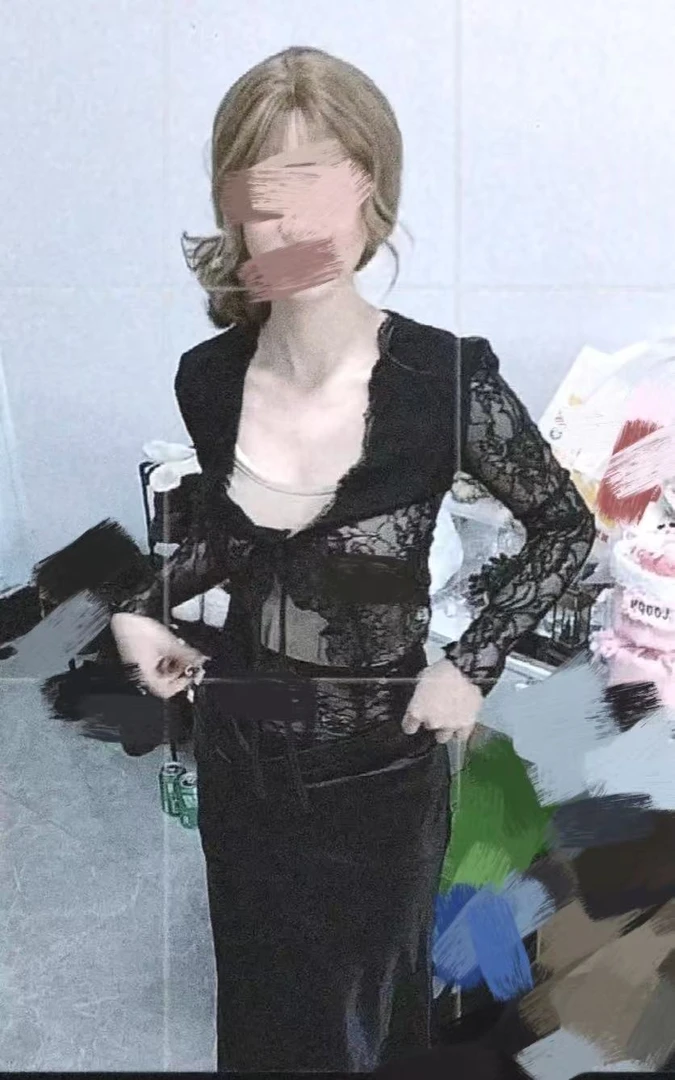 福福蕾丝绑带辣妹上衣