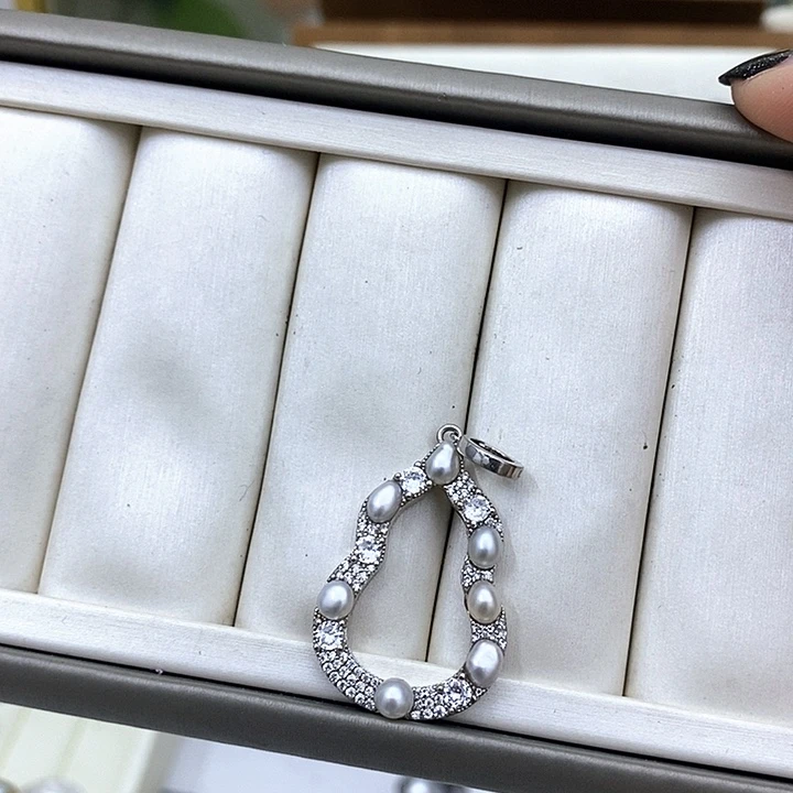 海水珍珠银S925镶嵌颈饰