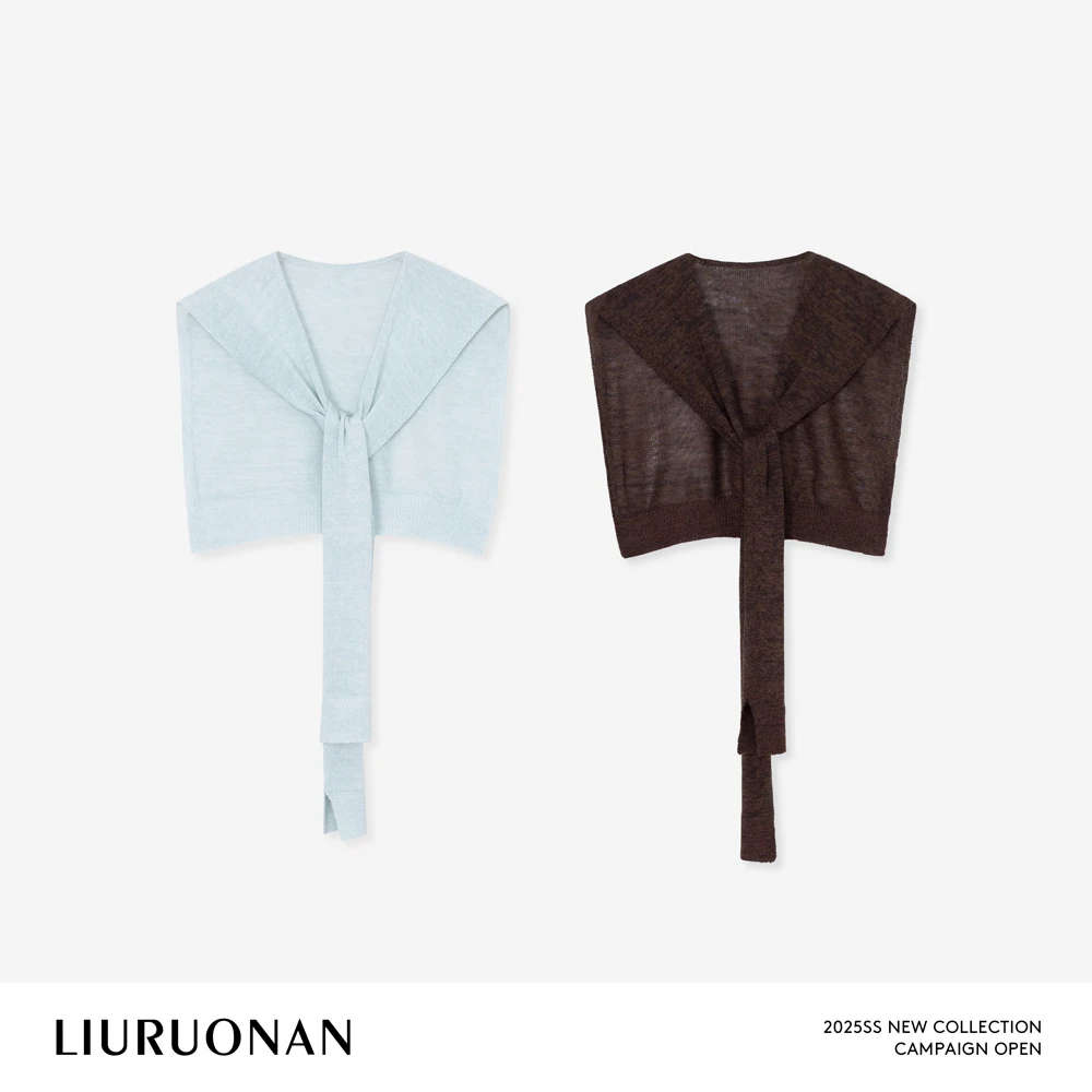 LIURUONAN 25SS【快乐披肩】毛织薄款针织新款百搭休闲搭肩女