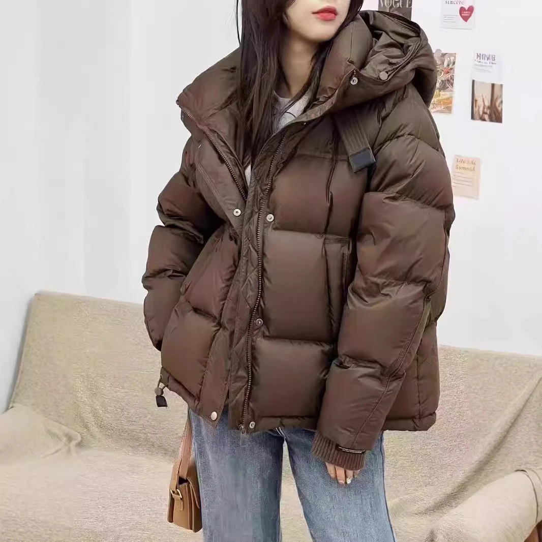 VONSRMAN休闲连帽羽绒服女冬季2025新款时尚气质加厚保暖短款外套