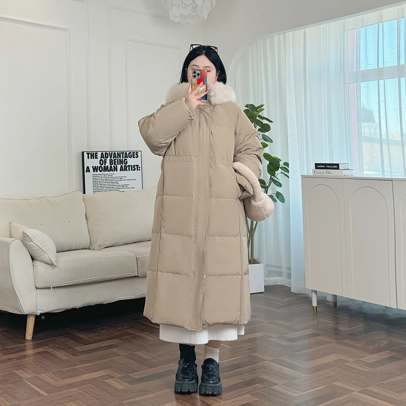 断码捡漏~加林诗蔓 / 大毛领蓬松长款羽绒服7142花契~瓜瓜推荐