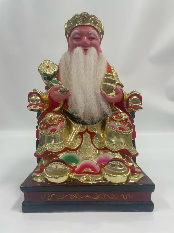 香樟木雕刻土地公家用供奉工艺品摆件佛堂
