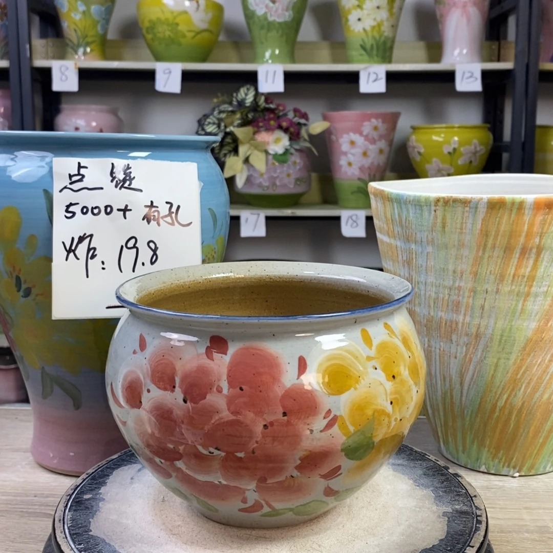 景德镇手工手绘陶瓷花盆