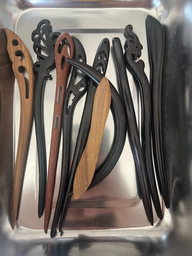 休闲风复古实木发簪样子随机拍一发10根微瑕疵