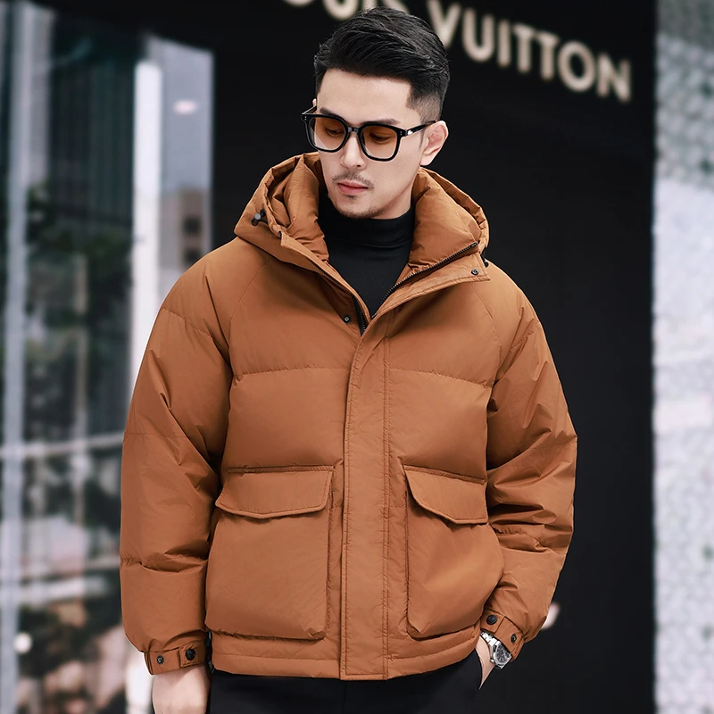 BOTEMER/比提米尔冬季时尚宽松羽绒服男士连帽潮流加厚保暖外套