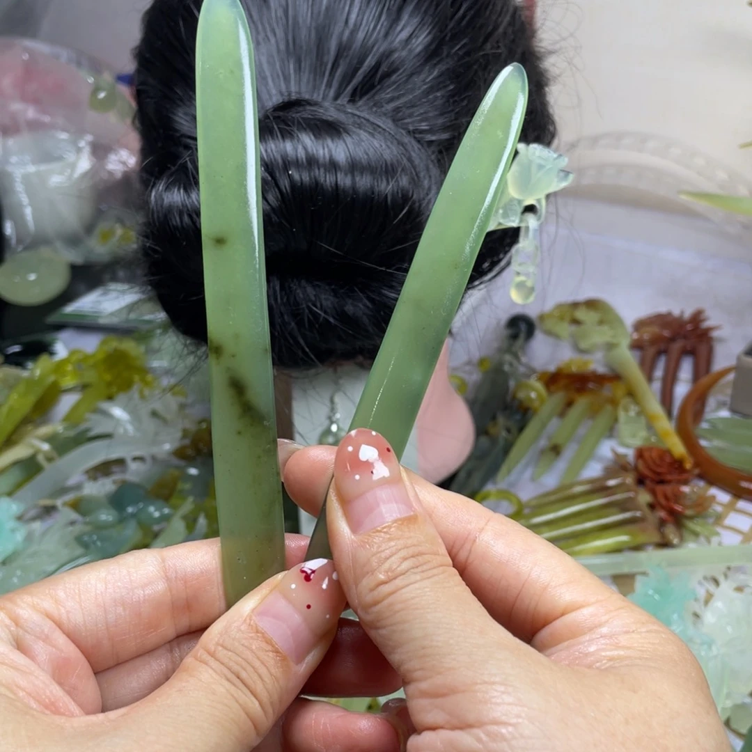 未镶嵌蛇纹石玉发饰