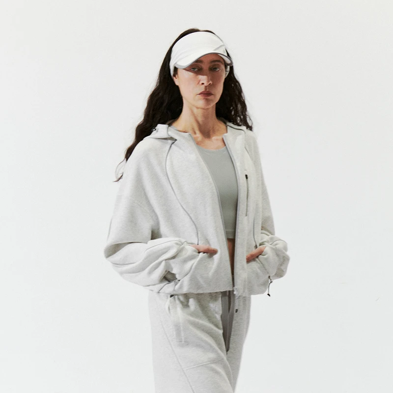 半圆女装[运动]2025春季新款宽松解构分割运动卫衣女25221317