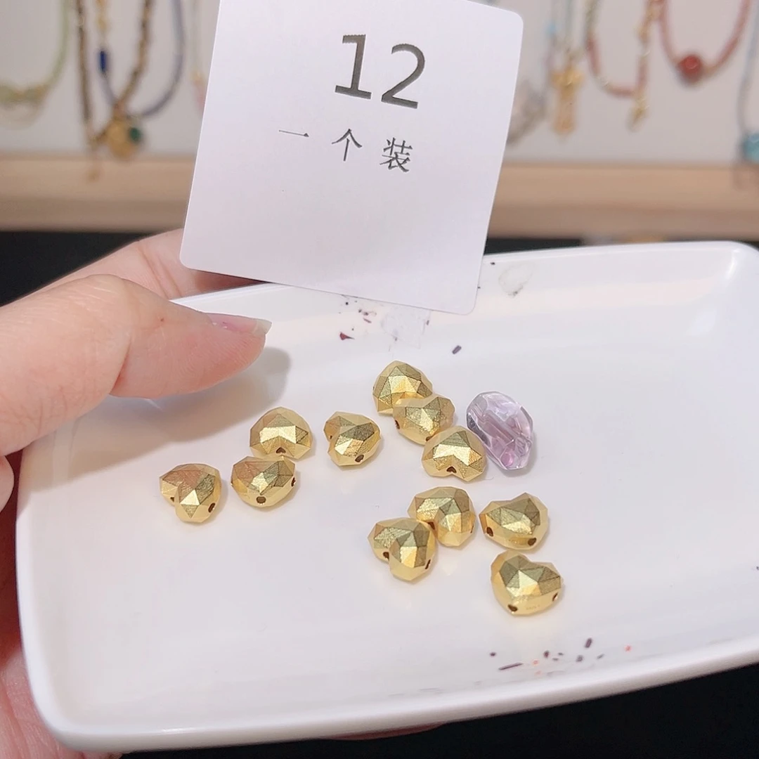 紫晶珠宝半成品银S925镀金镶嵌12