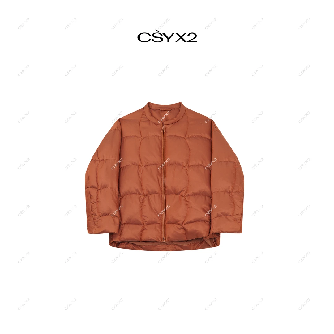 CsyX2-2024A/W 秋冬新品 赭石色拉链羽绒服CA4DY034