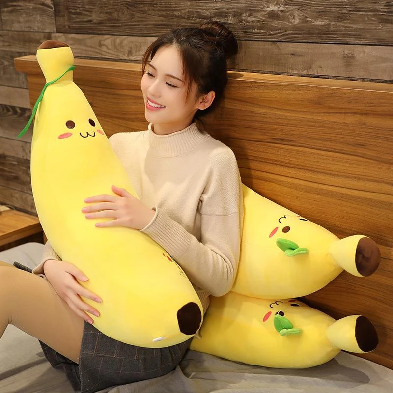 品牌香蕉抱枕长条枕可爱女生睡觉专用夹腿娃娃公仔软安抚玩偶毛绒