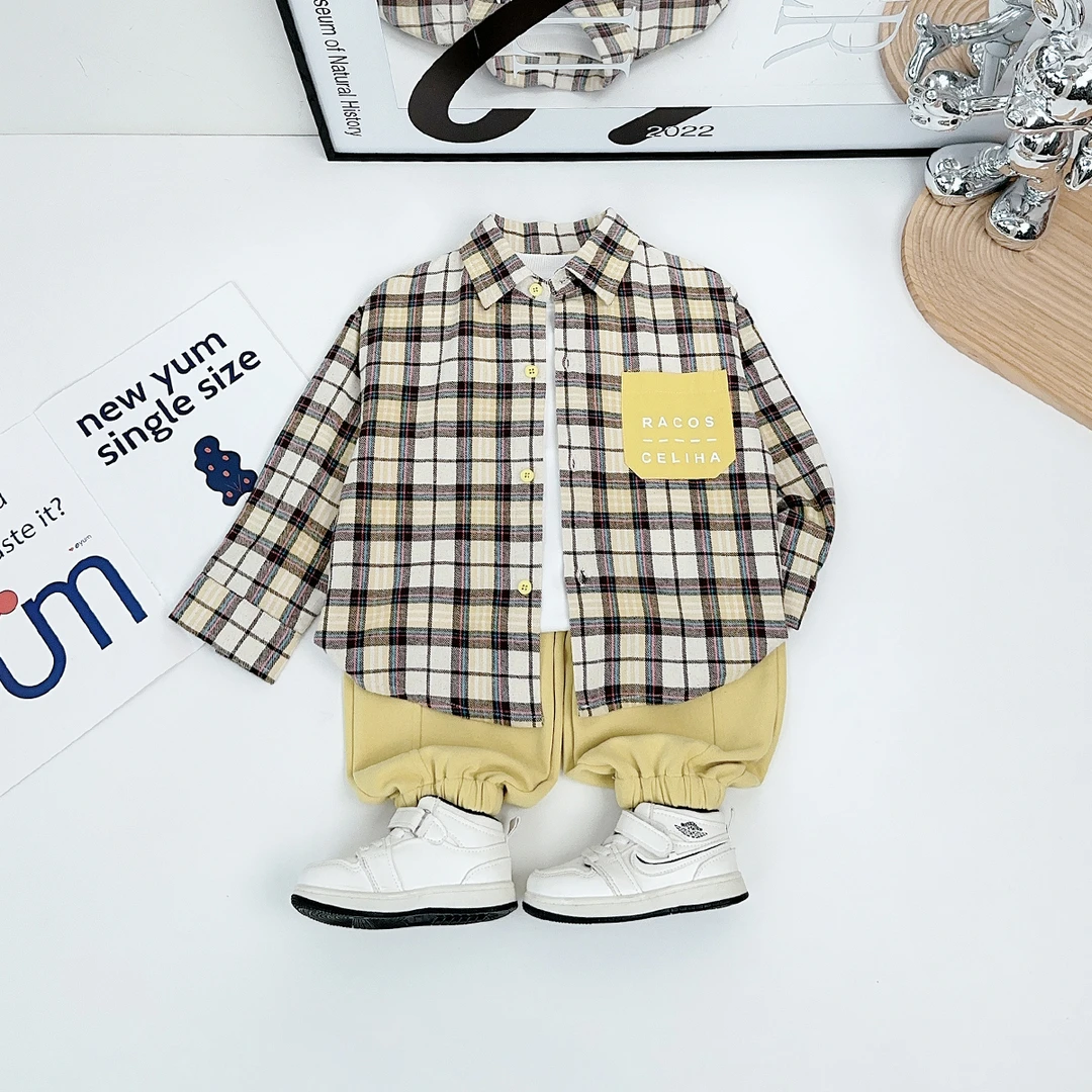 儿童衬衫长袖2025新款春装男童春秋上衣潮 WGZ039-1