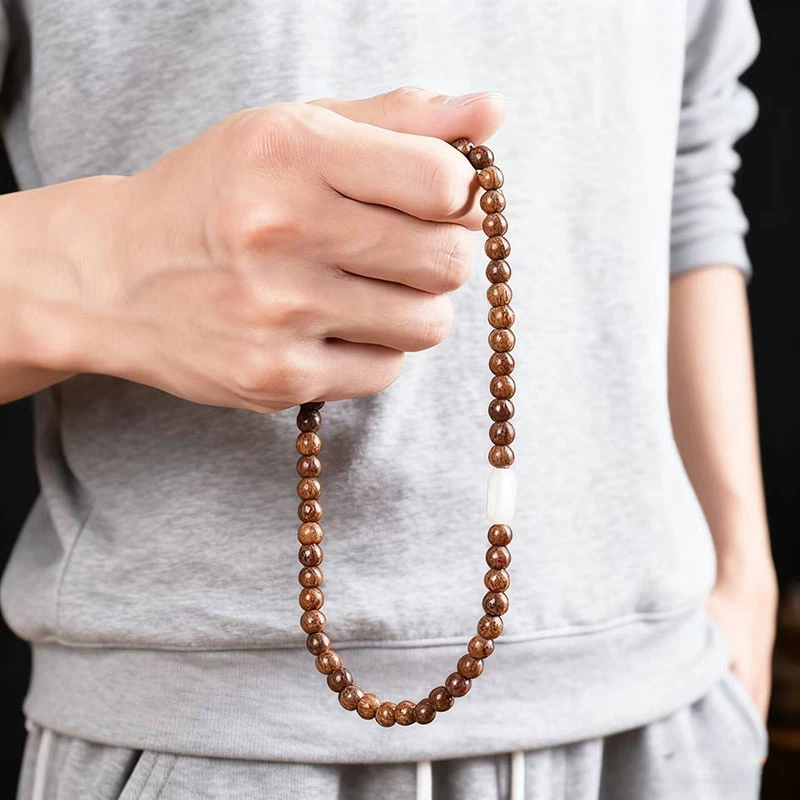 金丝檀木双圈手链文玩男女款6mm手串8mm佛珠民族古雅简约念珠