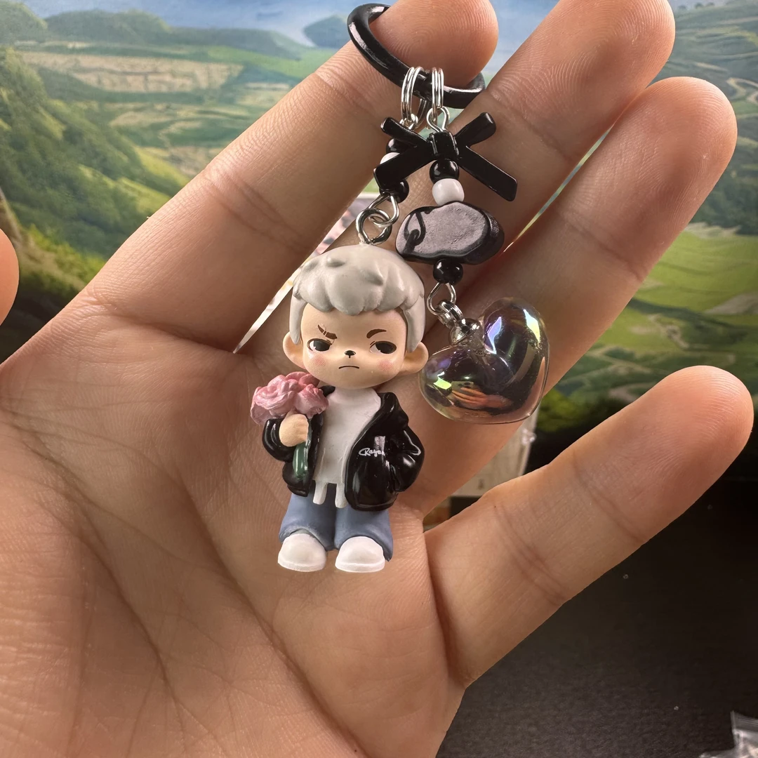 rayan哥哥萌粒二创改娃妹妹pvc萌粒钥匙扣可爱卡通串珠手机链挂件
