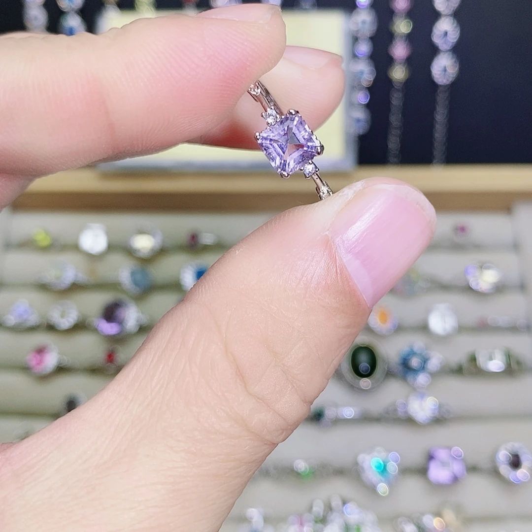 未镶嵌戒指紫晶589