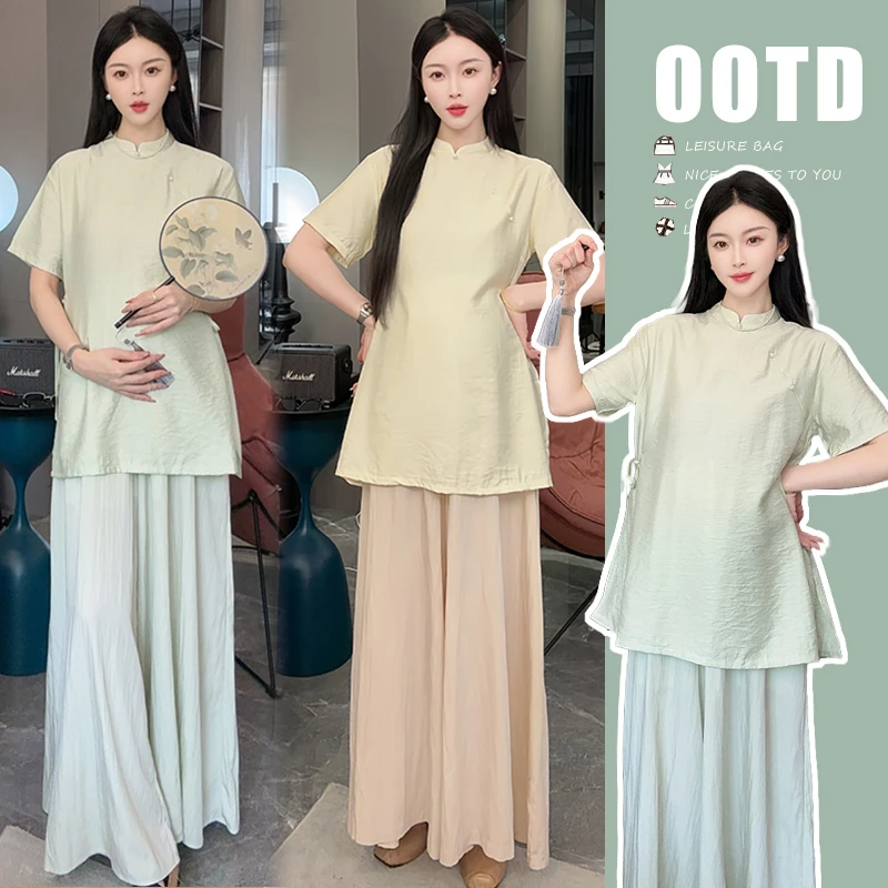 孕妇爆款洋气2025新款洋气新中式国风精品设计感上衣半身裤裙套装