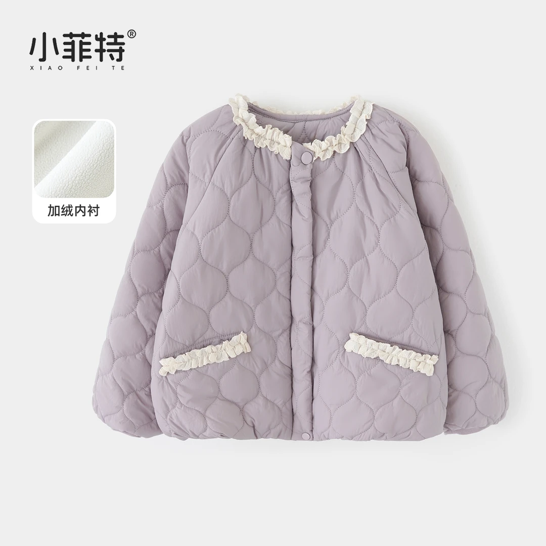 小菲特女童秋冬装加厚上衣中大童保暖外套儿童休闲衣服YNYD56077