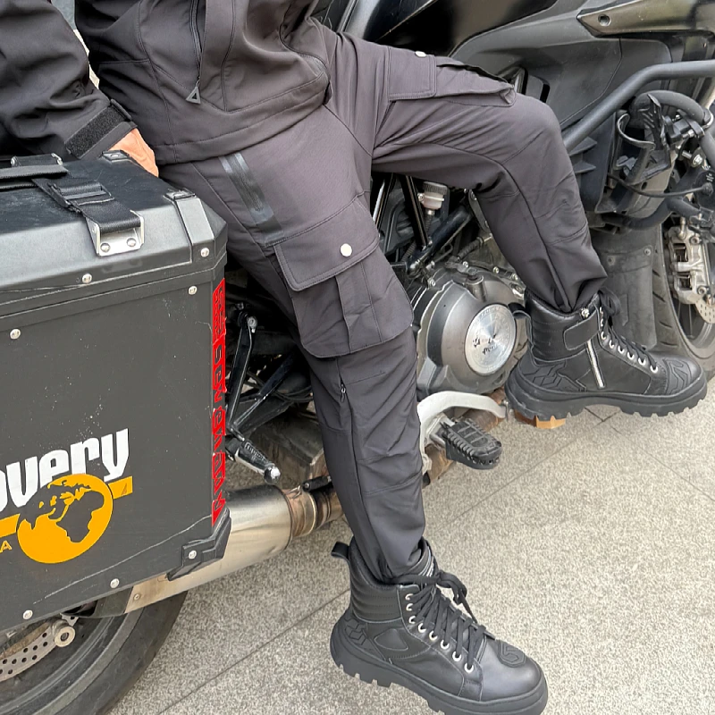 摩托车骑行裤大口袋男士休闲裤弹力工装风机车骑行裤户外骑行裤