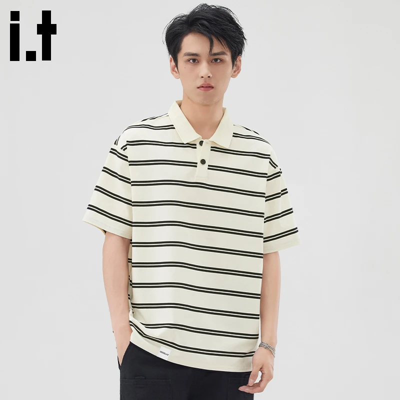 i.t:CHOCOOLATE格子短袖Polo衫男士2025新款夏季美式休闲翻领t恤