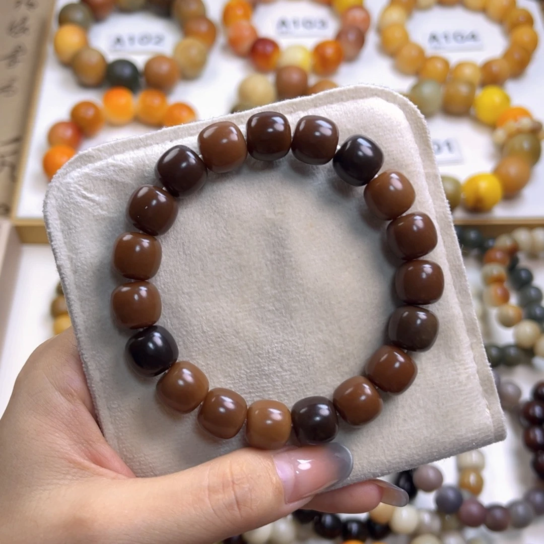 菩提根/象牙果手串干磨巧克力，12