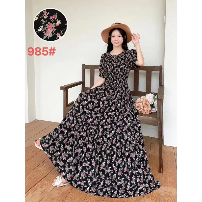 （编号56）连衣裙夏季法式紫色印花连衣裙复古气质裙子碎花