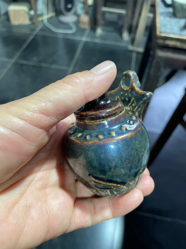 精美摆件 漂亮手工陶瓷手绘蓝色珐琅彩