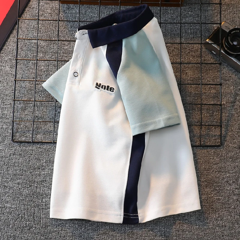 男童拼色短袖t恤夏季新款儿童polo衫男孩学生夏装中大童半袖衣服
