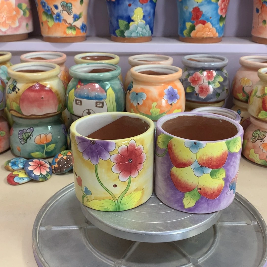 福利花盆，手绘花盆，