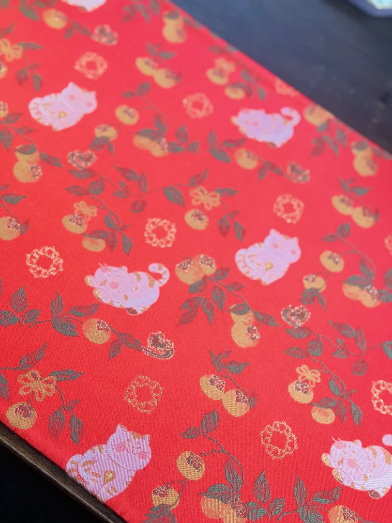 伴斤好物   大红小猫咪茶席  茶具中式茶道喝茶用 银