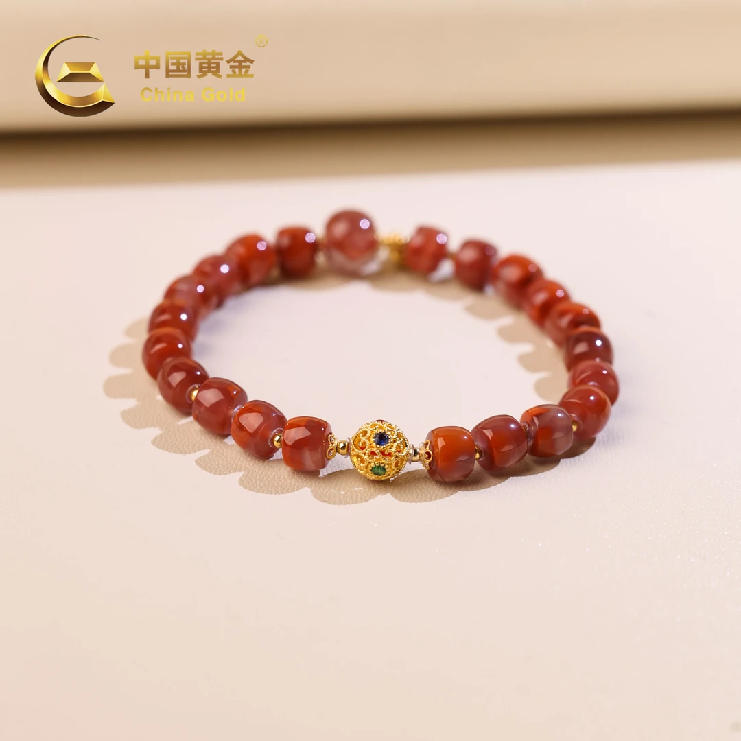 【中国黄金】18K南红直切手串-S3262-臻