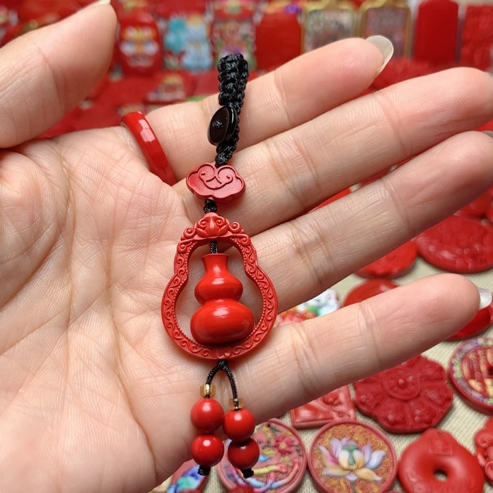 天然辰砂工艺品朱砂钥匙扣