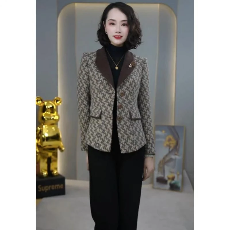 2025秋冬加厚新款时尚修身显瘦女装休闲气质洋气外套3538