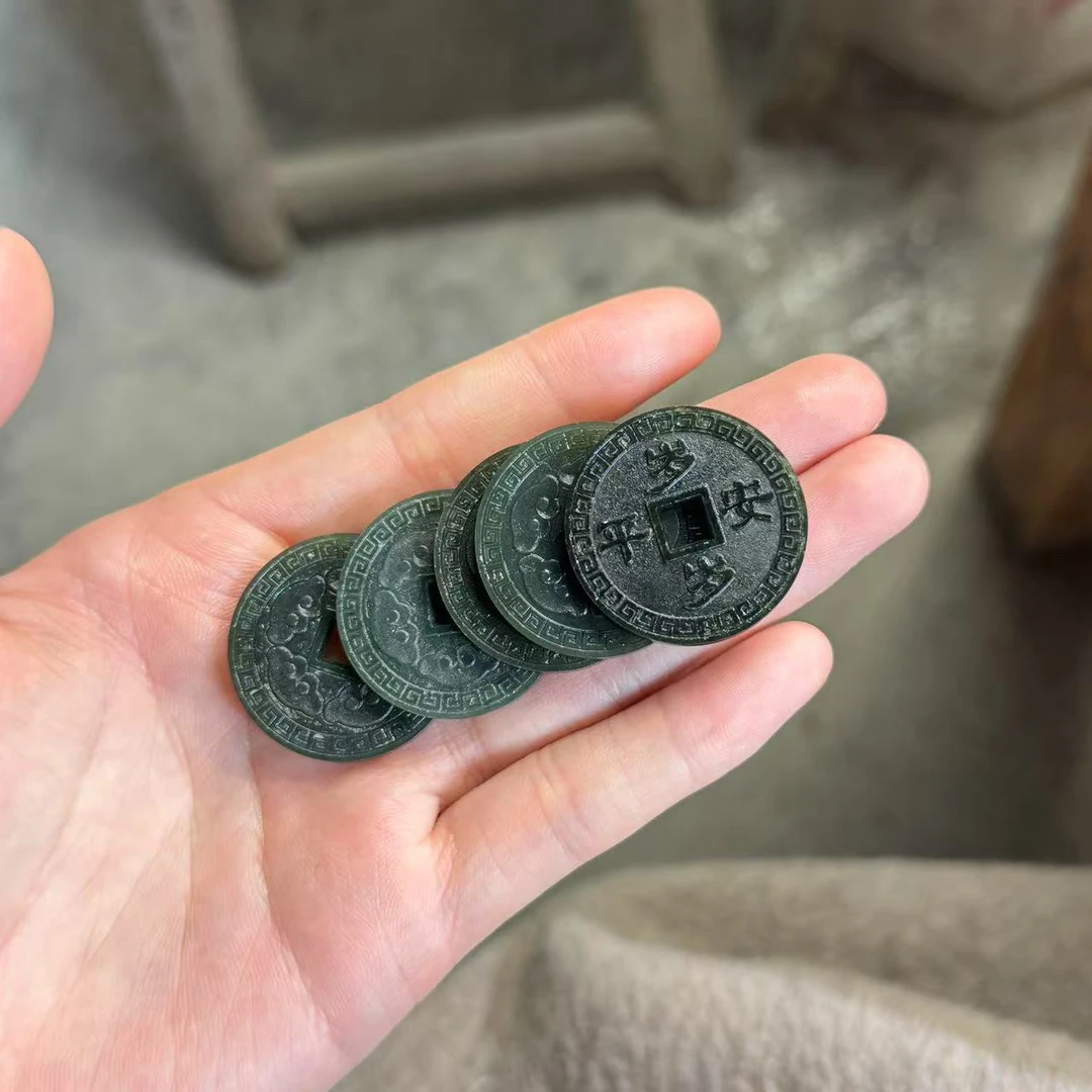 和田玉青玉岁岁平安5个挂件