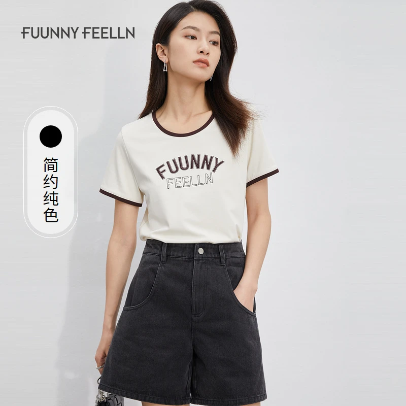 【达人专属】FF||仿佛短袖T恤女薄款纯棉清凉舒适正肩气质FM00515