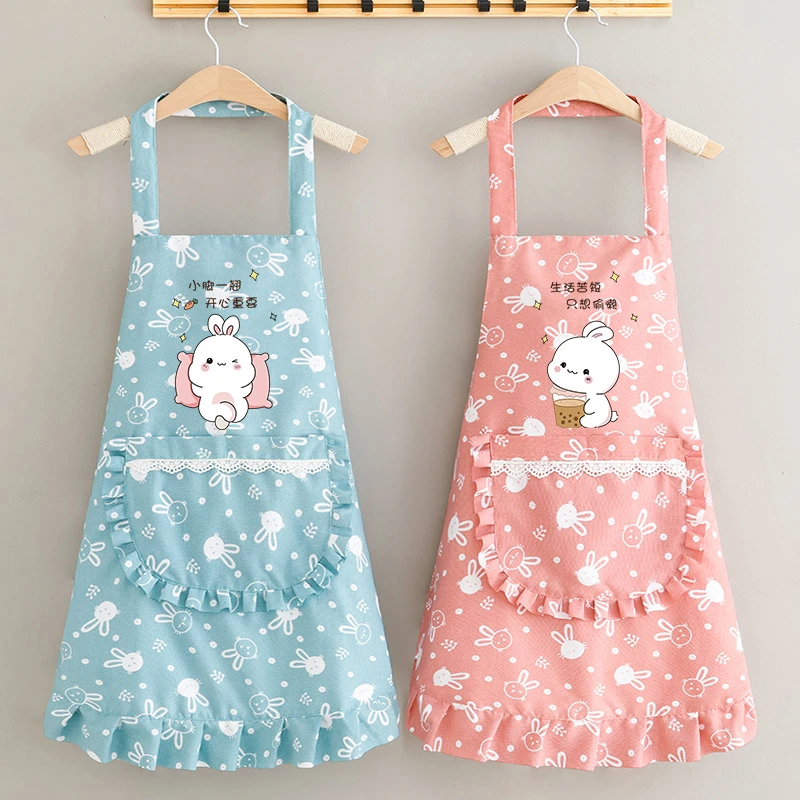 新款卡通成人挂脖围裙防油防污舒适透气餐厅厨房围腰耐脏耐磨家用