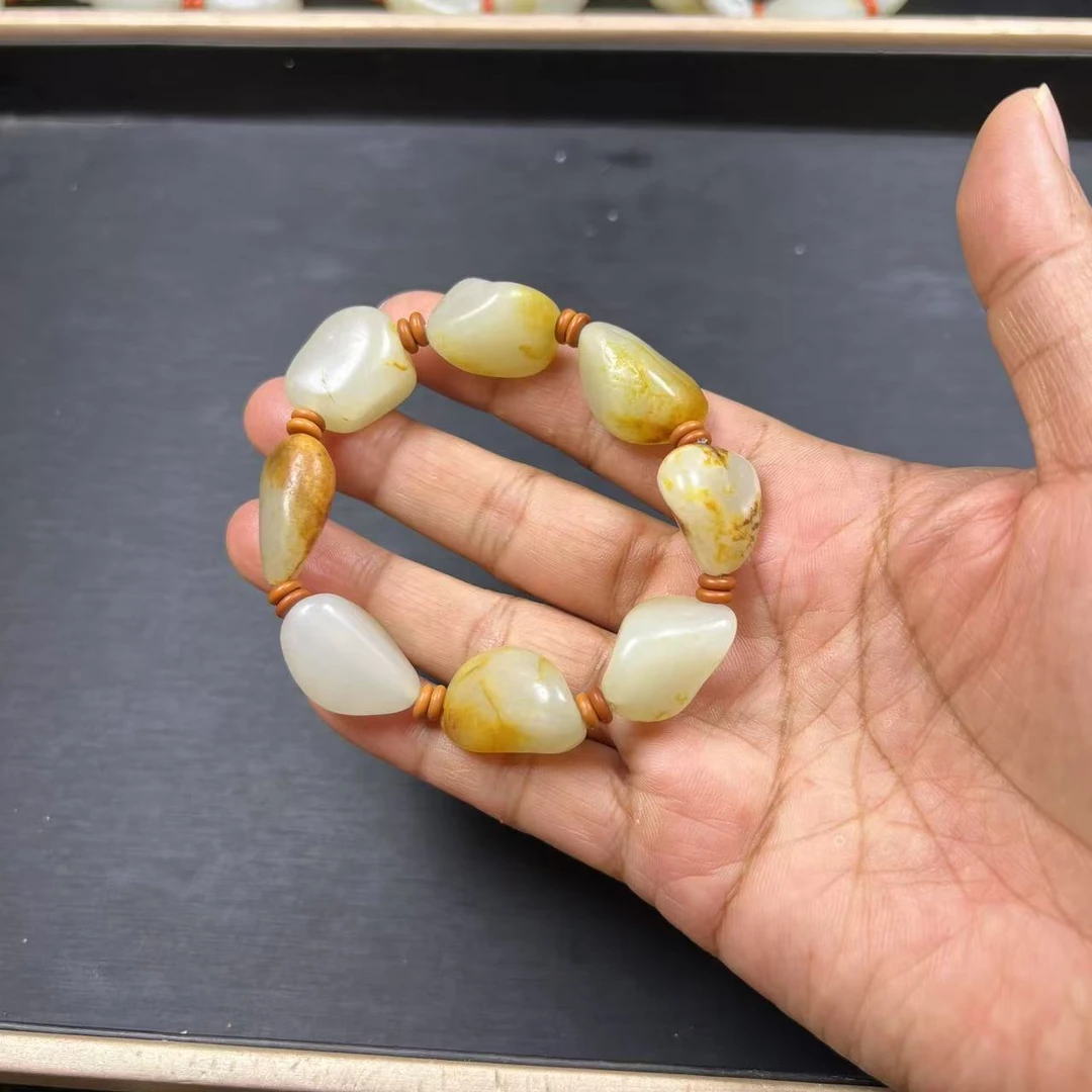 和田玉原石天然精品手链休闲百搭款