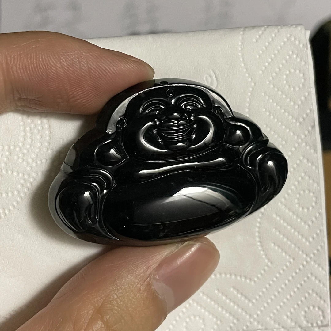 天然翡翠a货 佛公玉坠h