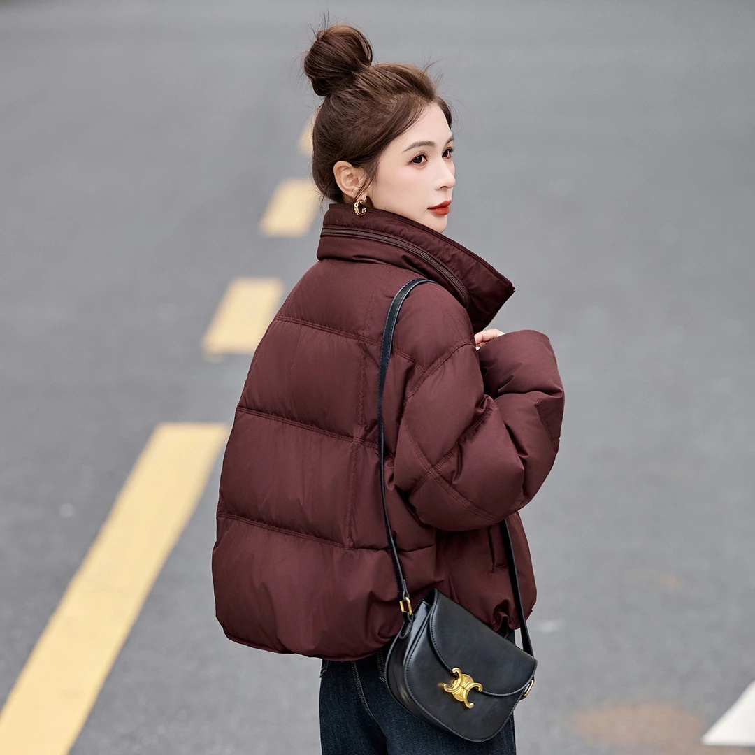 短款羽绒服女装爆款2025新款小个子时尚面包服保暖白鸭绒冬季外套