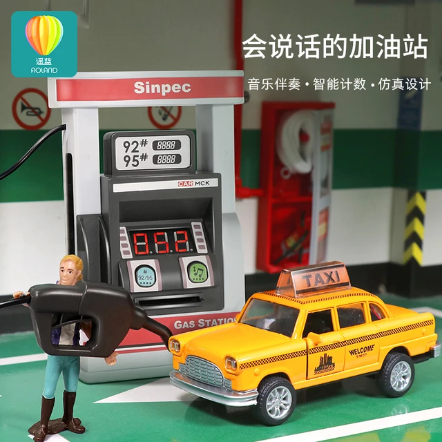 儿童加油站玩具男孩子合金小汽车仿真模型校车公交车益智宝宝3岁4