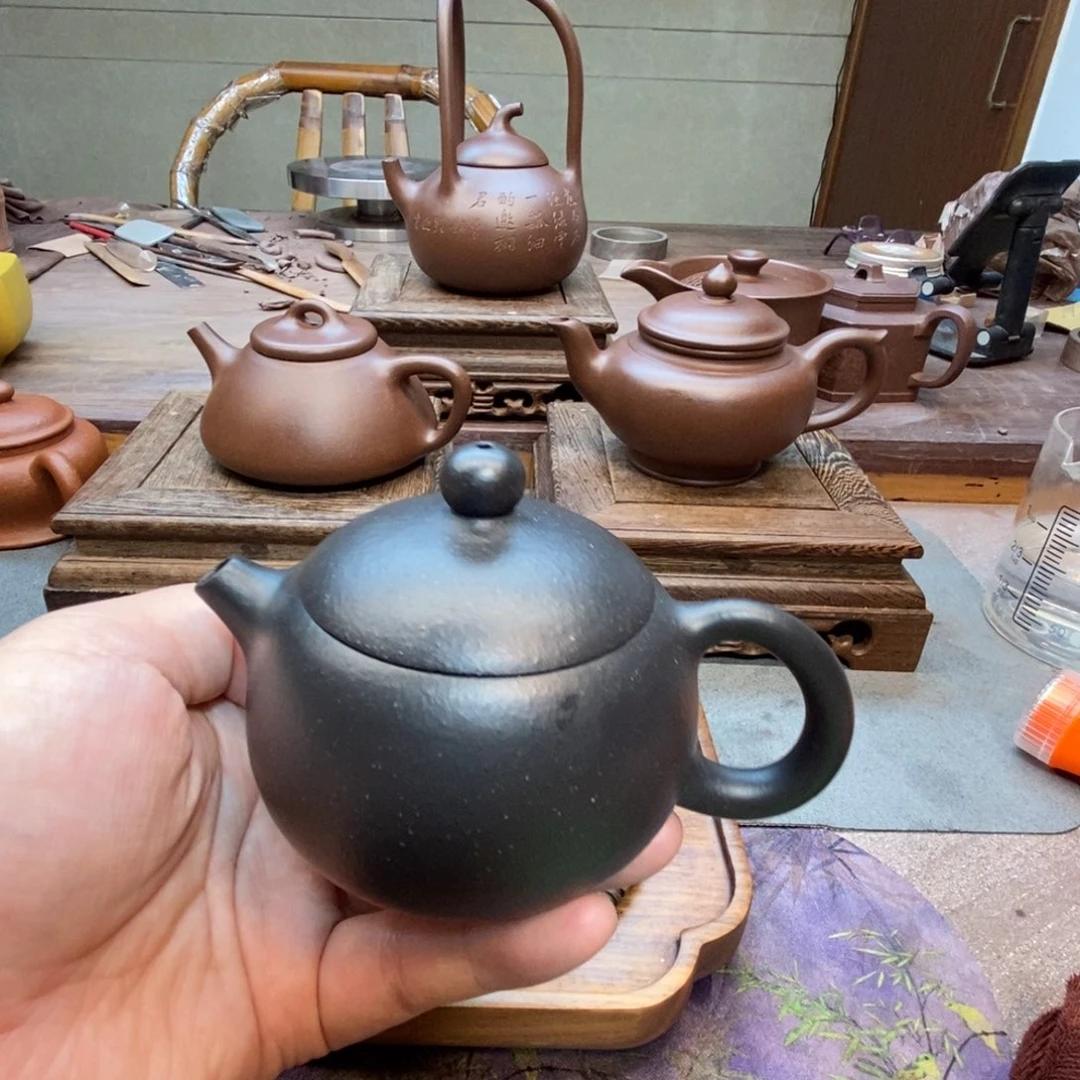 茶壶紫砂西施壶（原矿黑泥130cc）