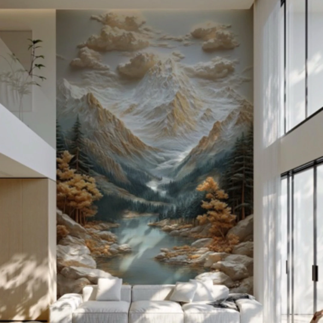 墙绘、浮雕画、文化墙、字画搭配，预约设计咨询