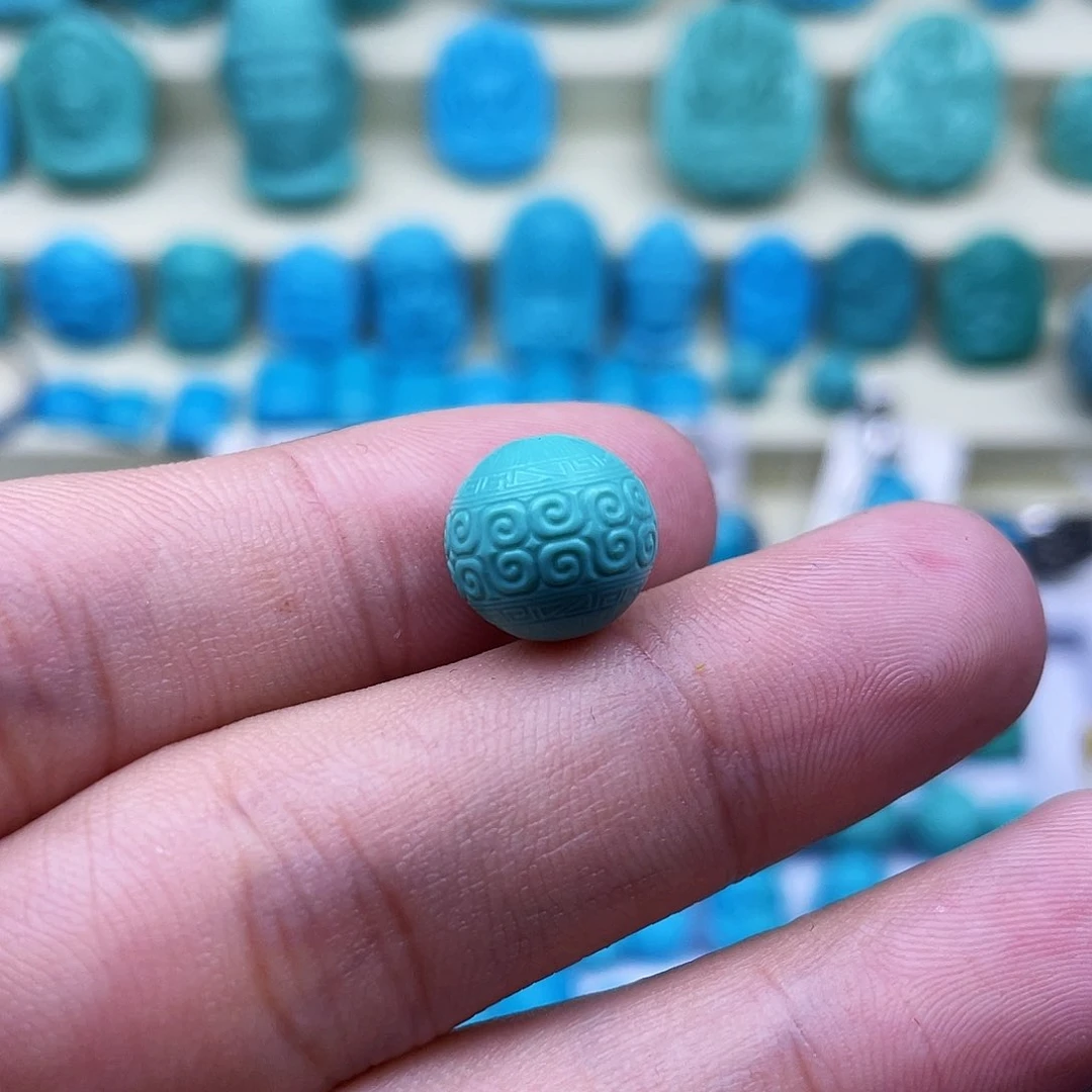 绿松石珠宝奇石未镶嵌11mm